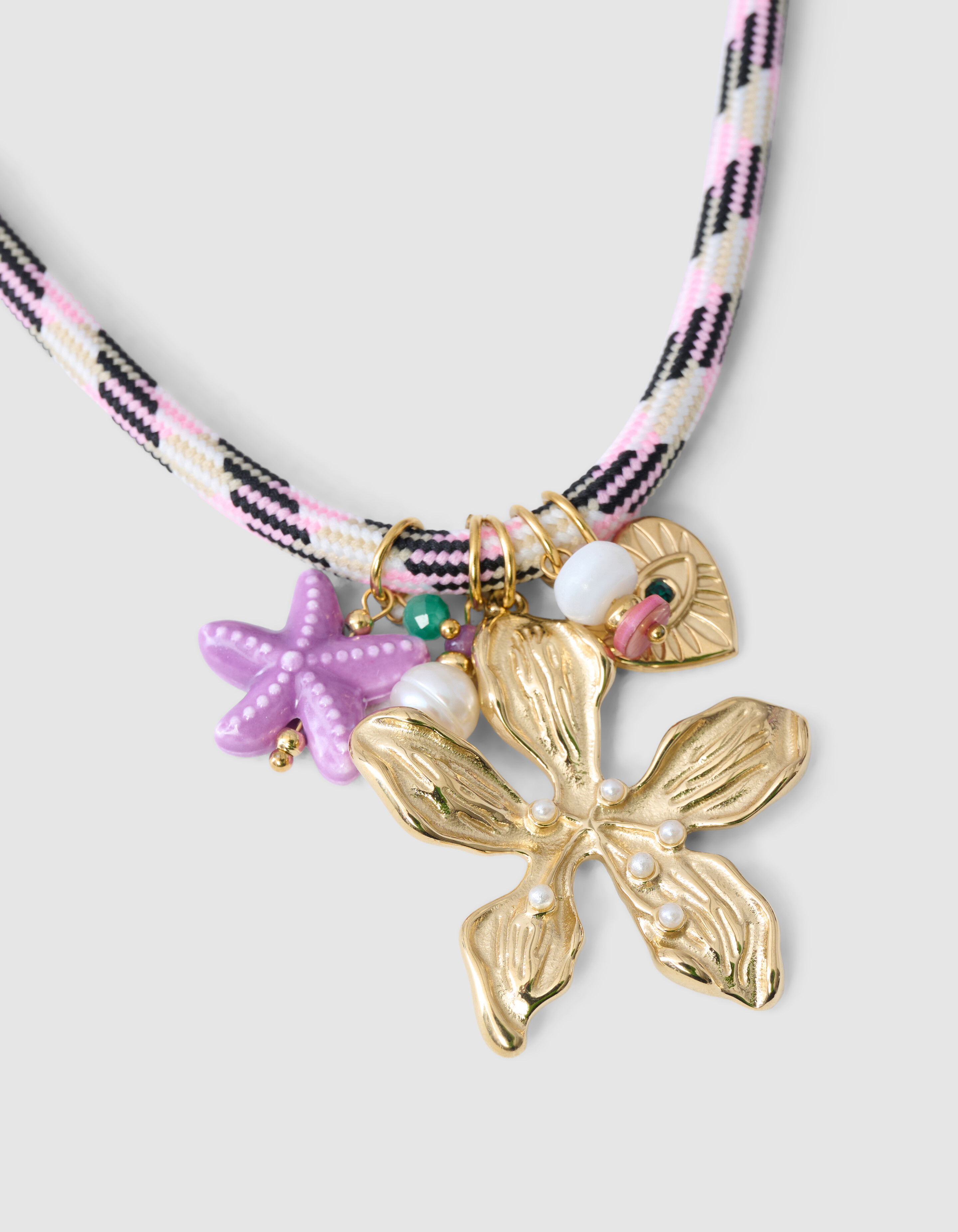 Blumenhalskette Rosa SHOEBY ACCESSOIRES