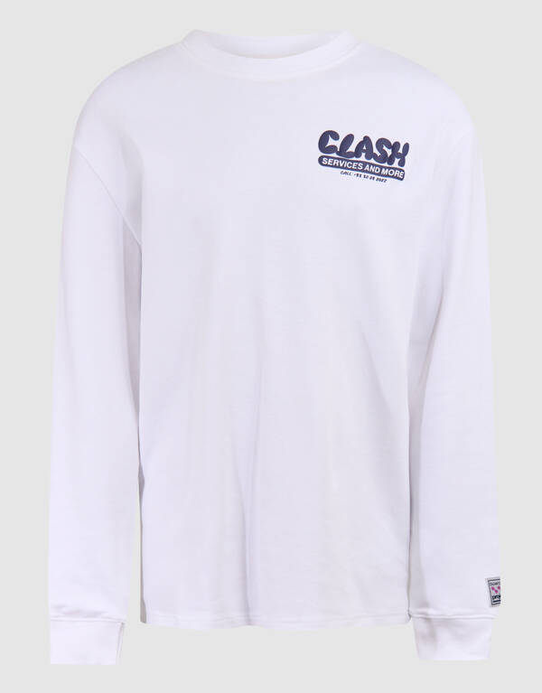 Text-Langarm-T-Shirt Weiß SHOEBY BOYS