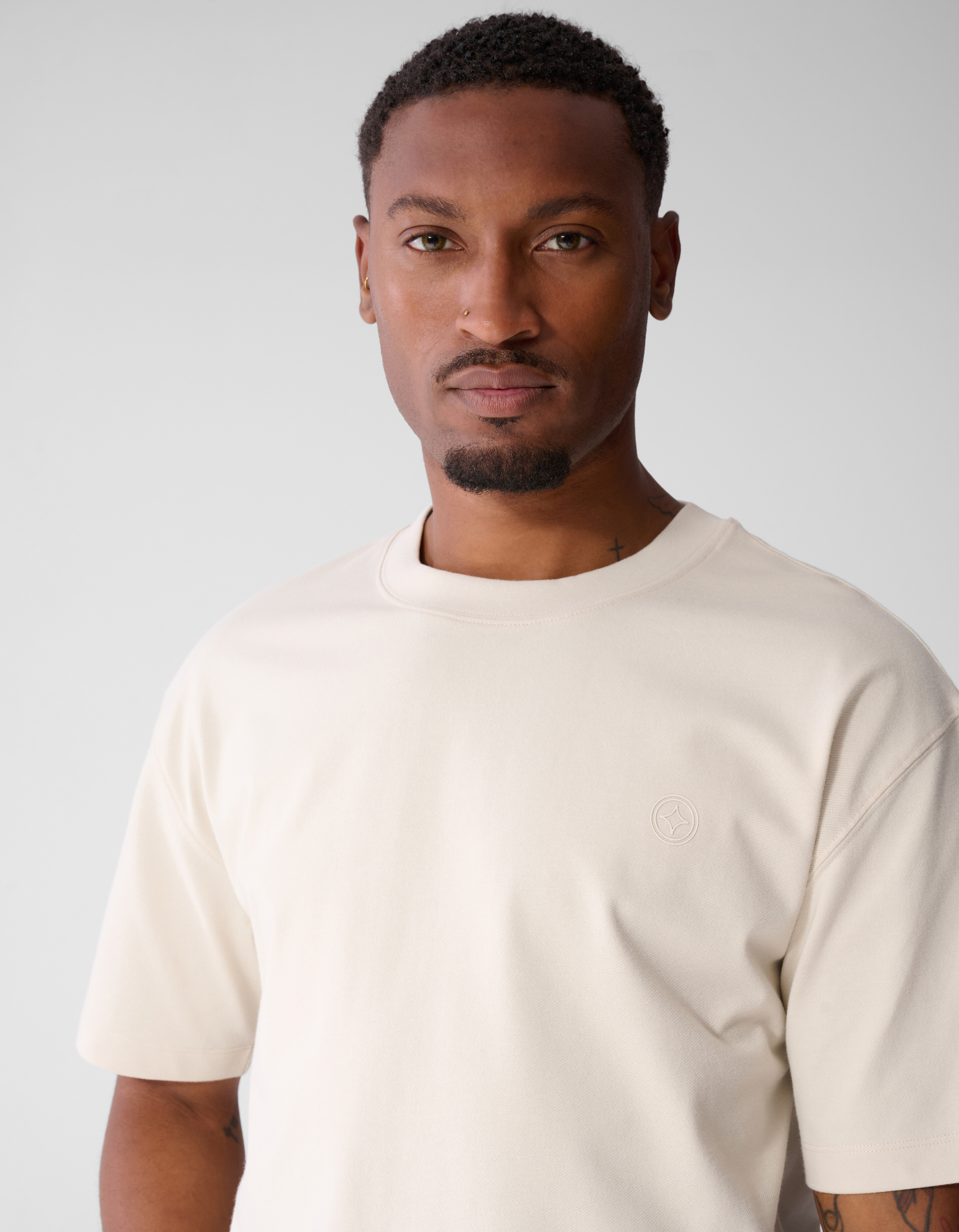 Twill-Grafik-T-Shirt Hellgrau SHOEBY MEN