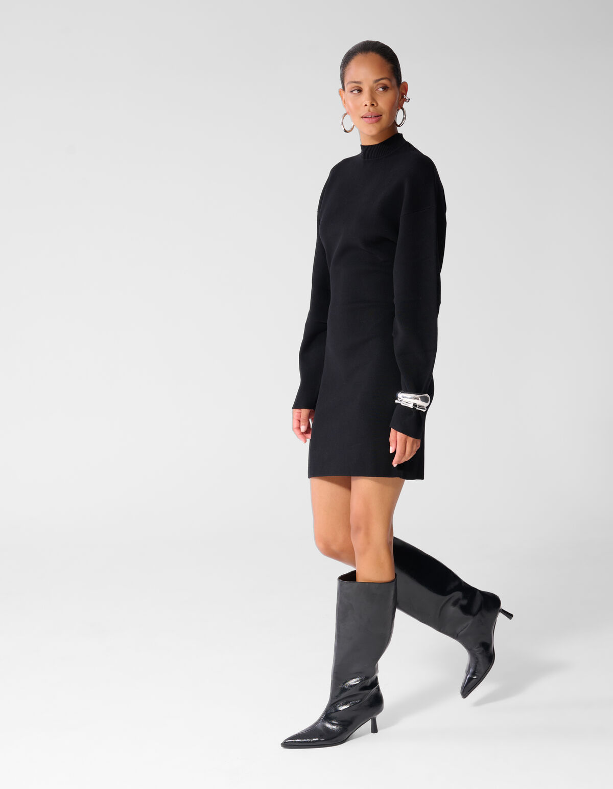 Balloon Sleeve Kleid Schwarz SHOEBY WOMEN