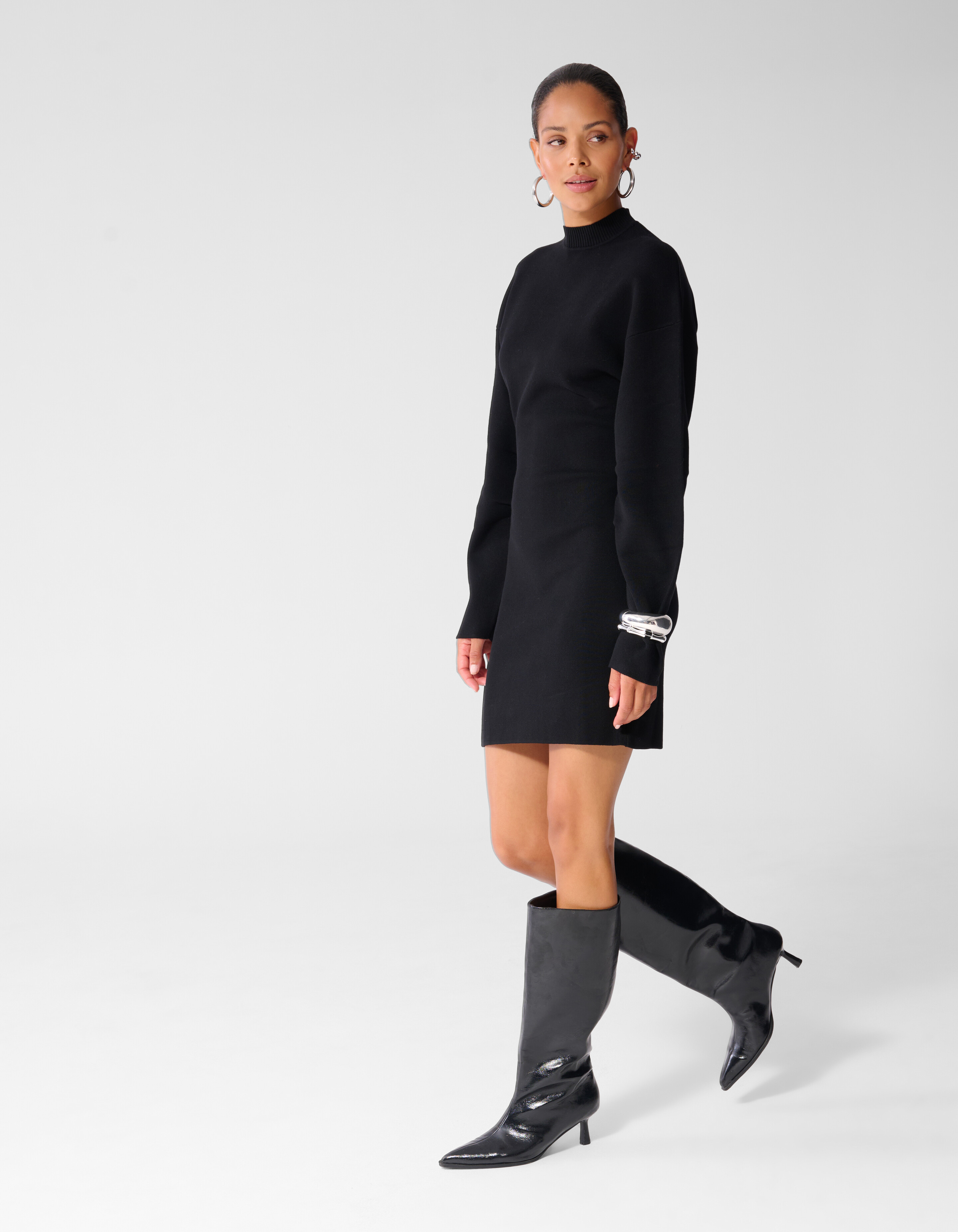 Balloon Sleeve Kleid Schwarz SHOEBY WOMEN