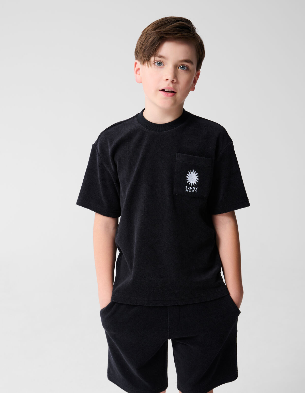 Towling T-shirt Schwarz SHOEBY BOYS