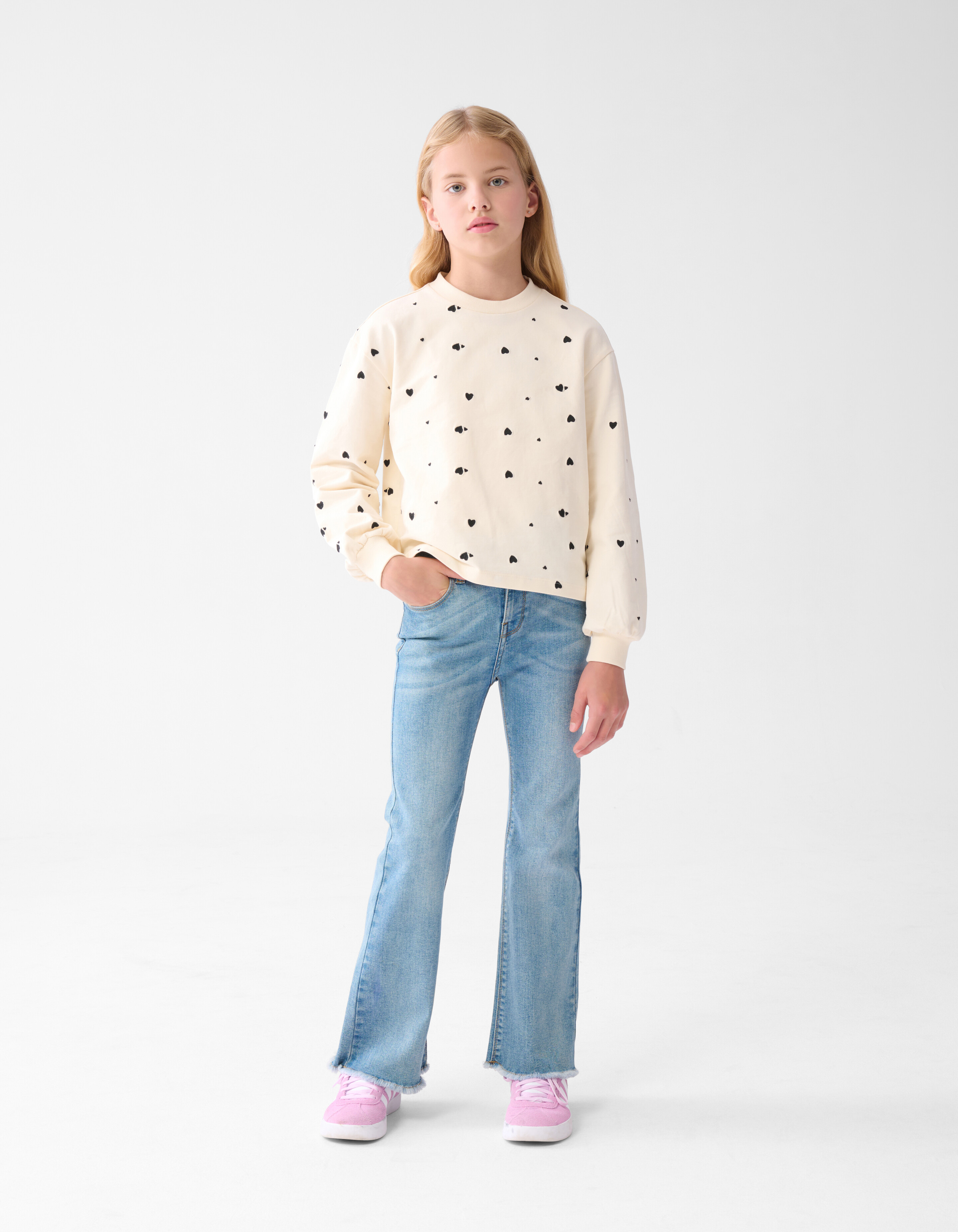 Longsleeve mit Herzmotiv Off White SHOEBY GIRLS