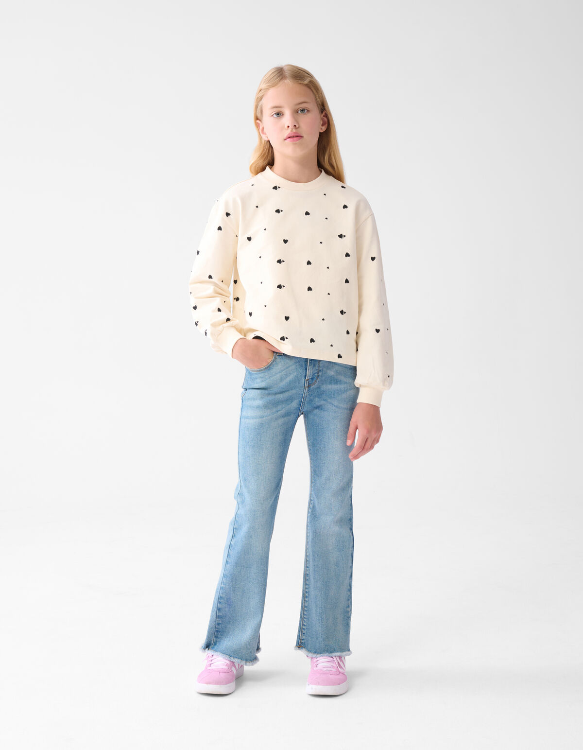 Longsleeve mit Herzmotiv Off White SHOEBY GIRLS