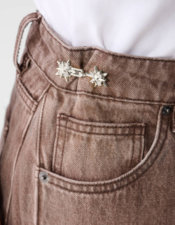 Stern Jeans-Anstecknadeln Silber SHOEBY ACCESSOIRES