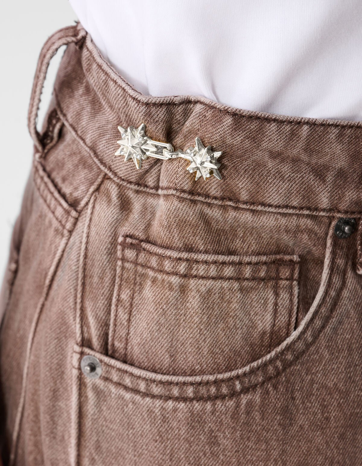 Stern Jeans-Anstecknadeln Silber SHOEBY ACCESSOIRES