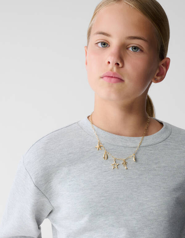 Smiley Nadelstreifen-Pullover Grau SHOEBY GIRLS