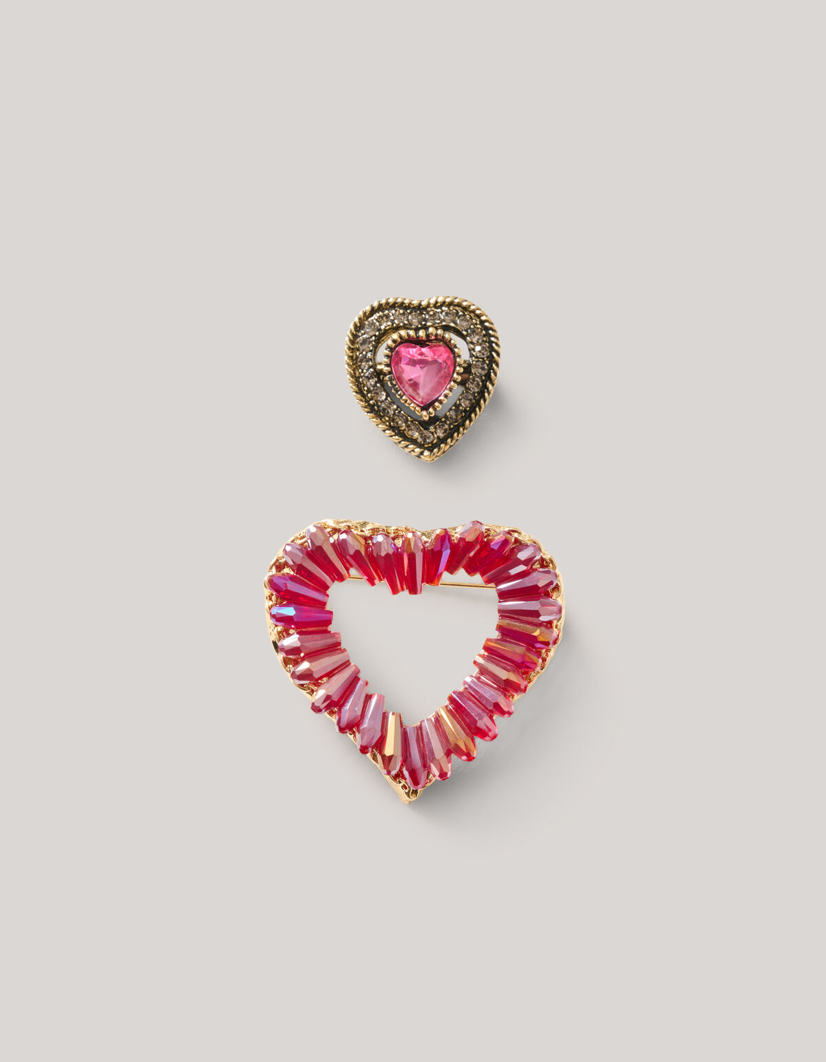 Heart Broche Set Roze/Goud SHOEBY ACCESSOIRES