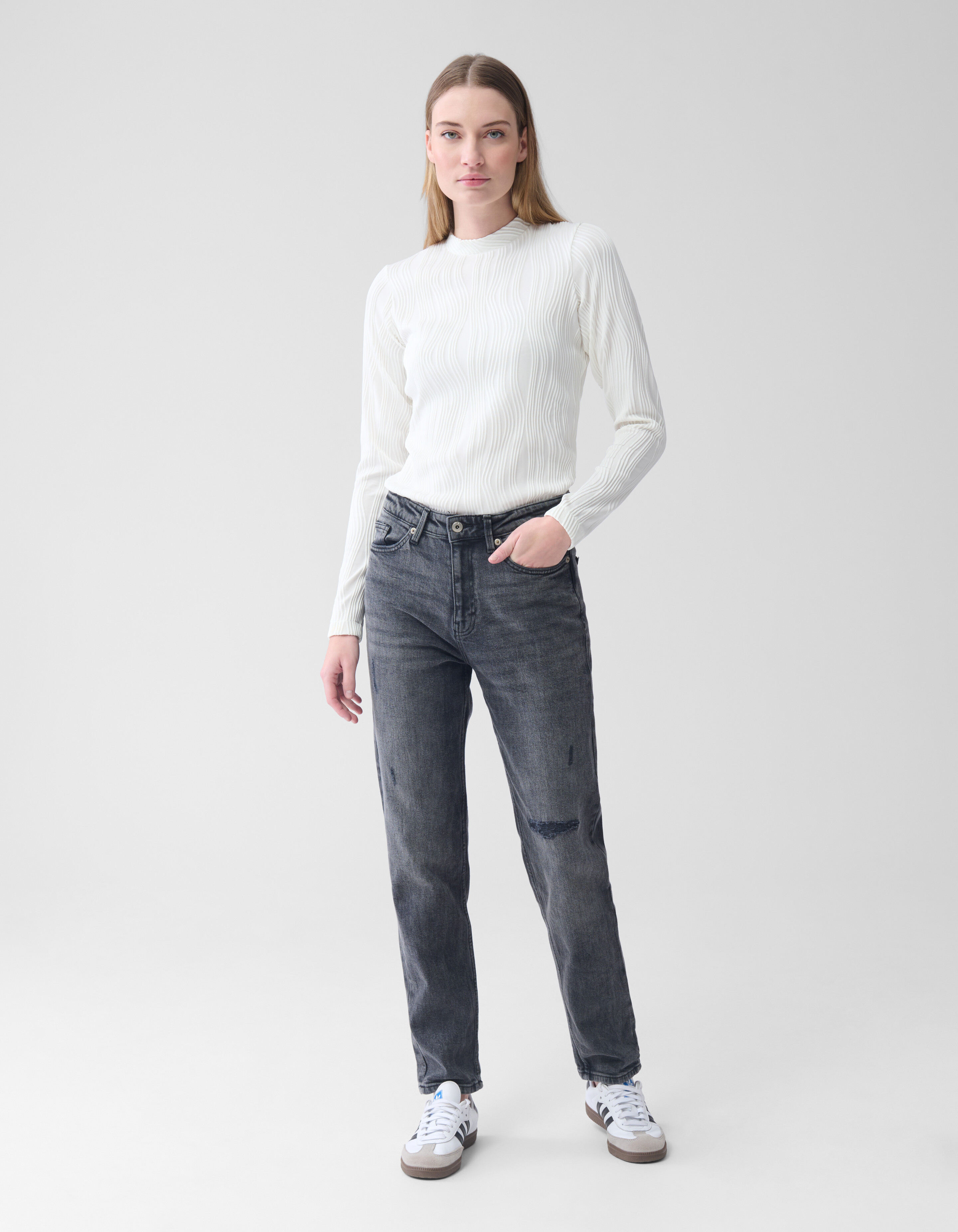 Tapered Fit Jeans Dunkelgrau L29 SHOEBY WOMEN