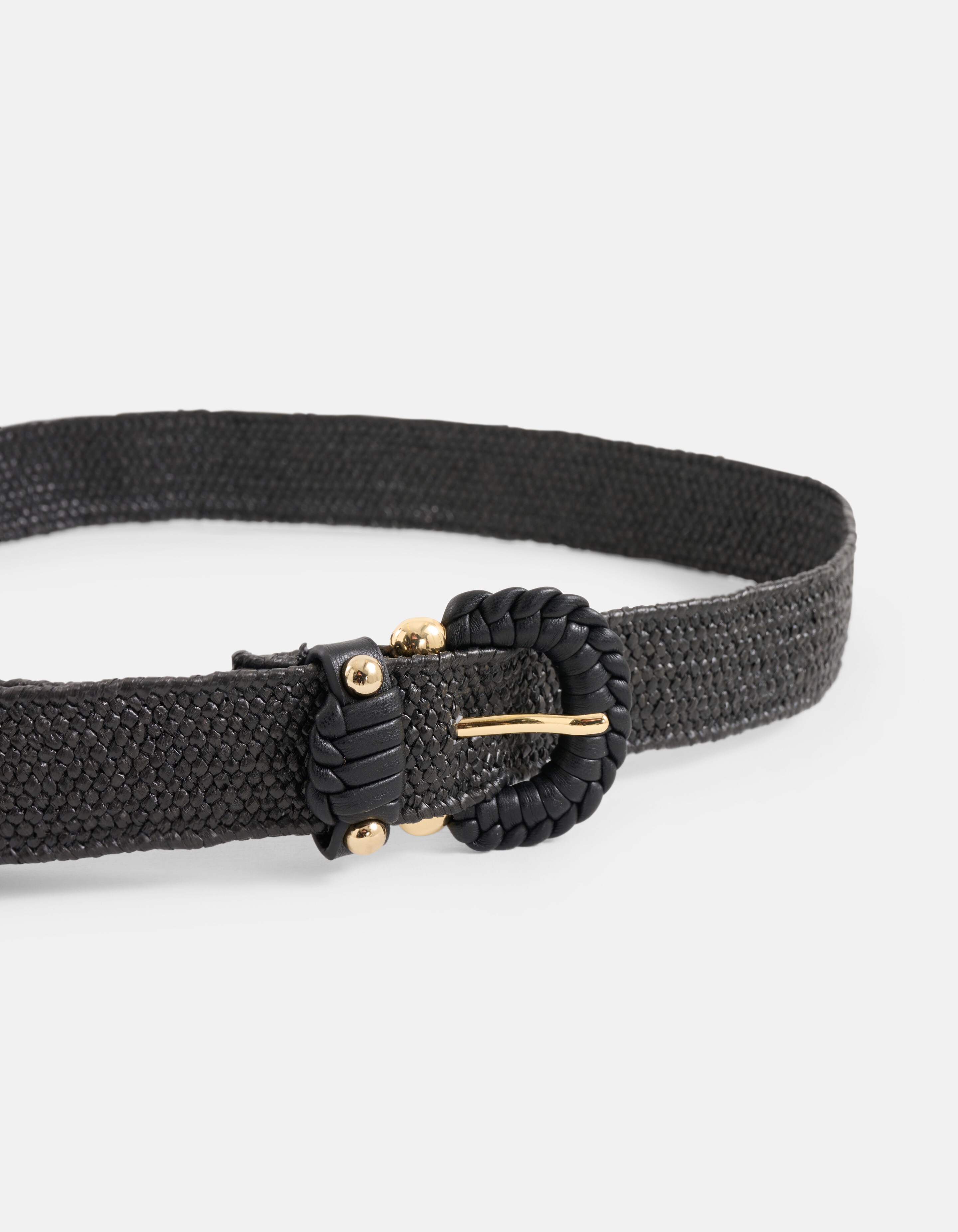 Schmaler Raffia-Gürtel Schwarz SHOEBY ACCESSOIRES