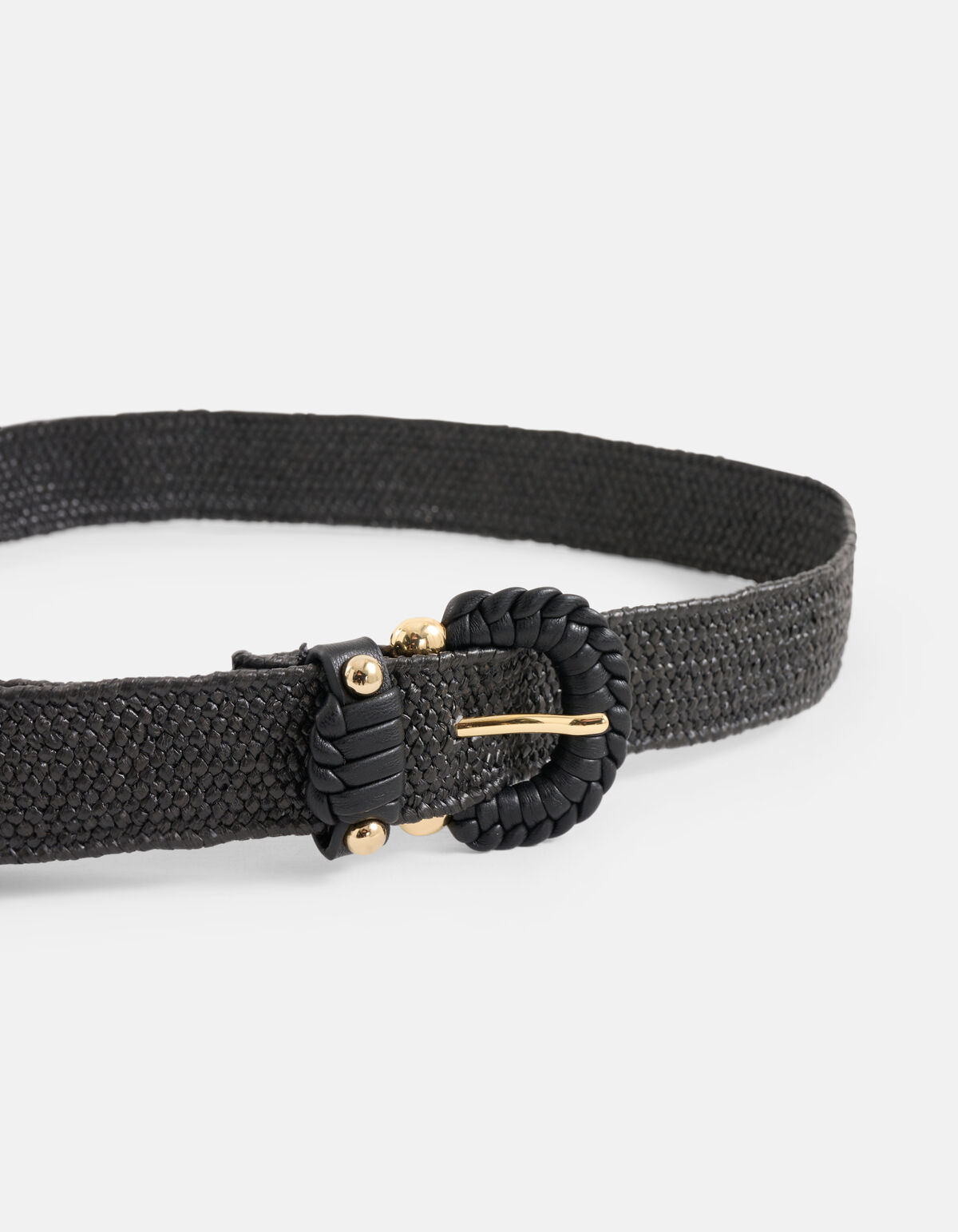Schmaler Raffia-Gürtel Schwarz SHOEBY ACCESSOIRES
