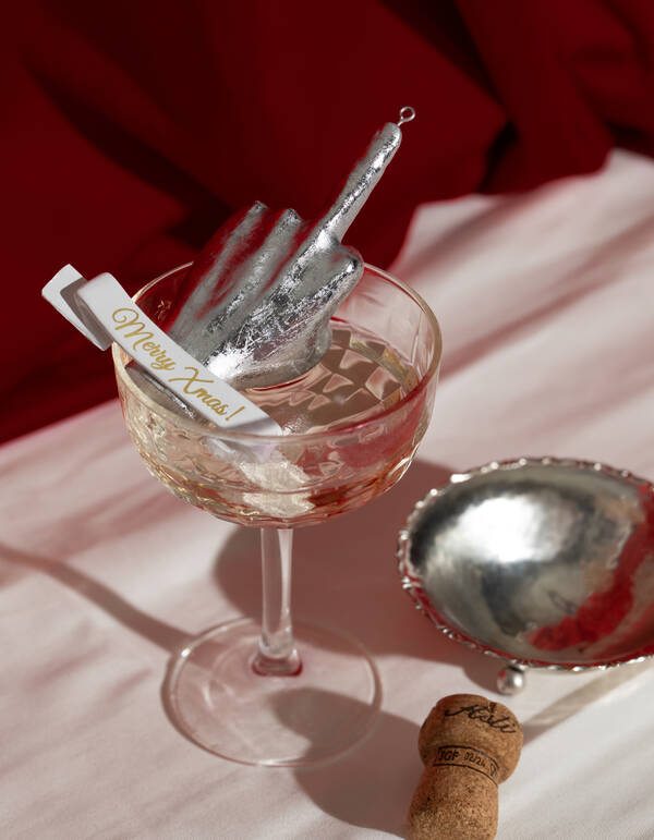 Finger-Weihnachtskugel Silber von Fred SHOEBY ACCESSOIRES