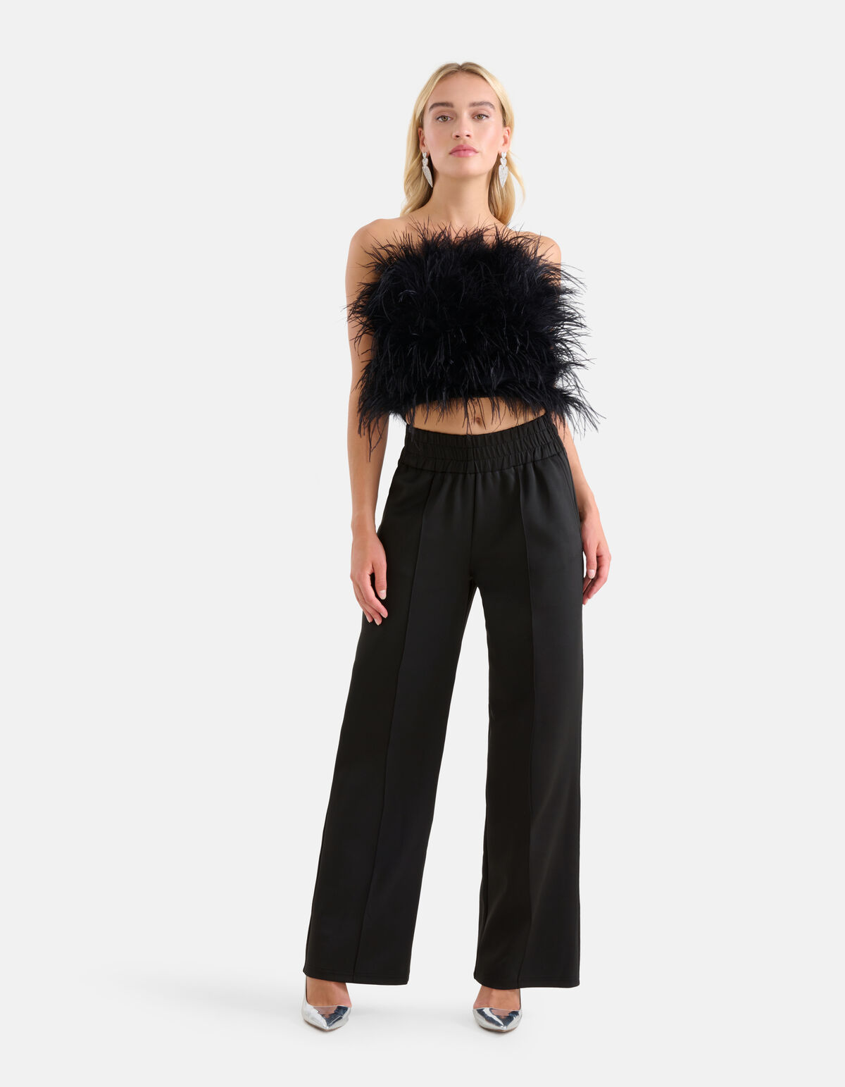 Hose mit weitem Bein Schwarz von Monica SHOEBY WOMEN
