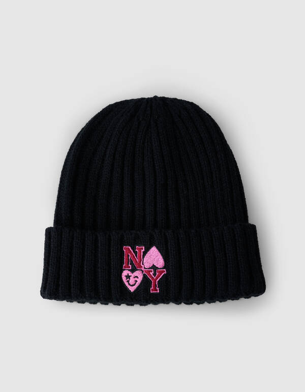 New York Heart Mütze Schwarz SHOEBY ACCESSOIRES