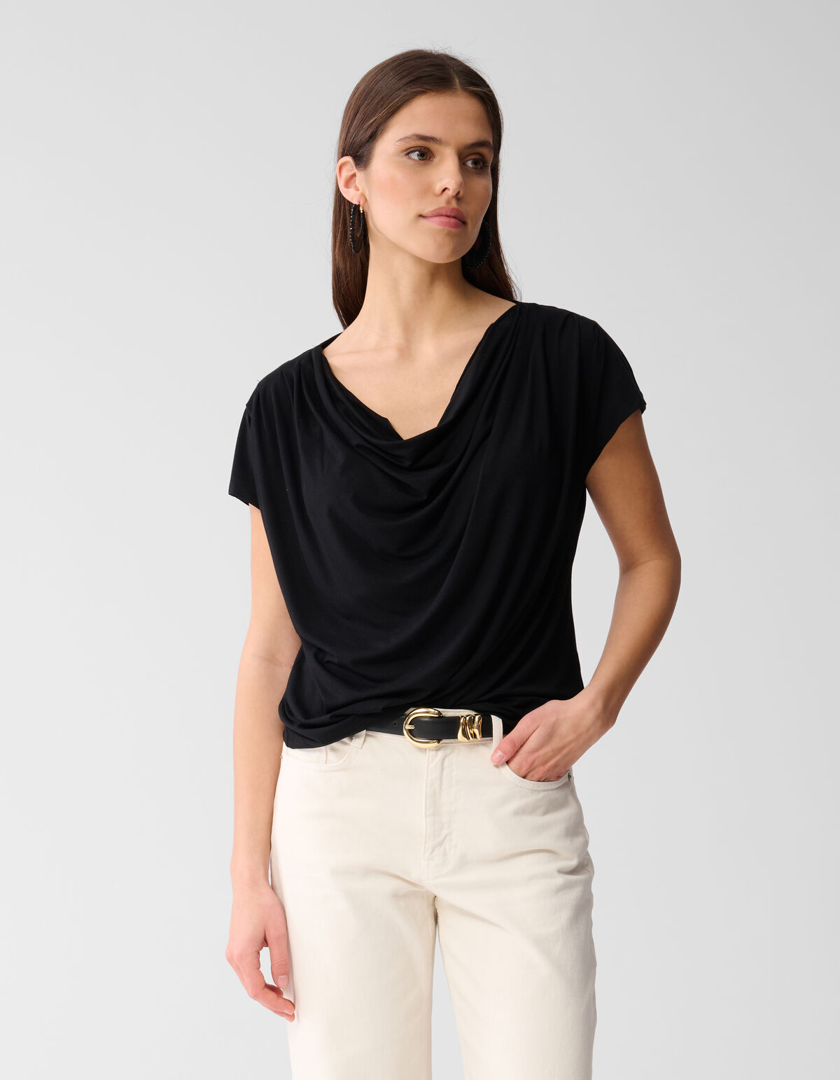 Drapiertes Top Schwarz SHOEBY WOMEN