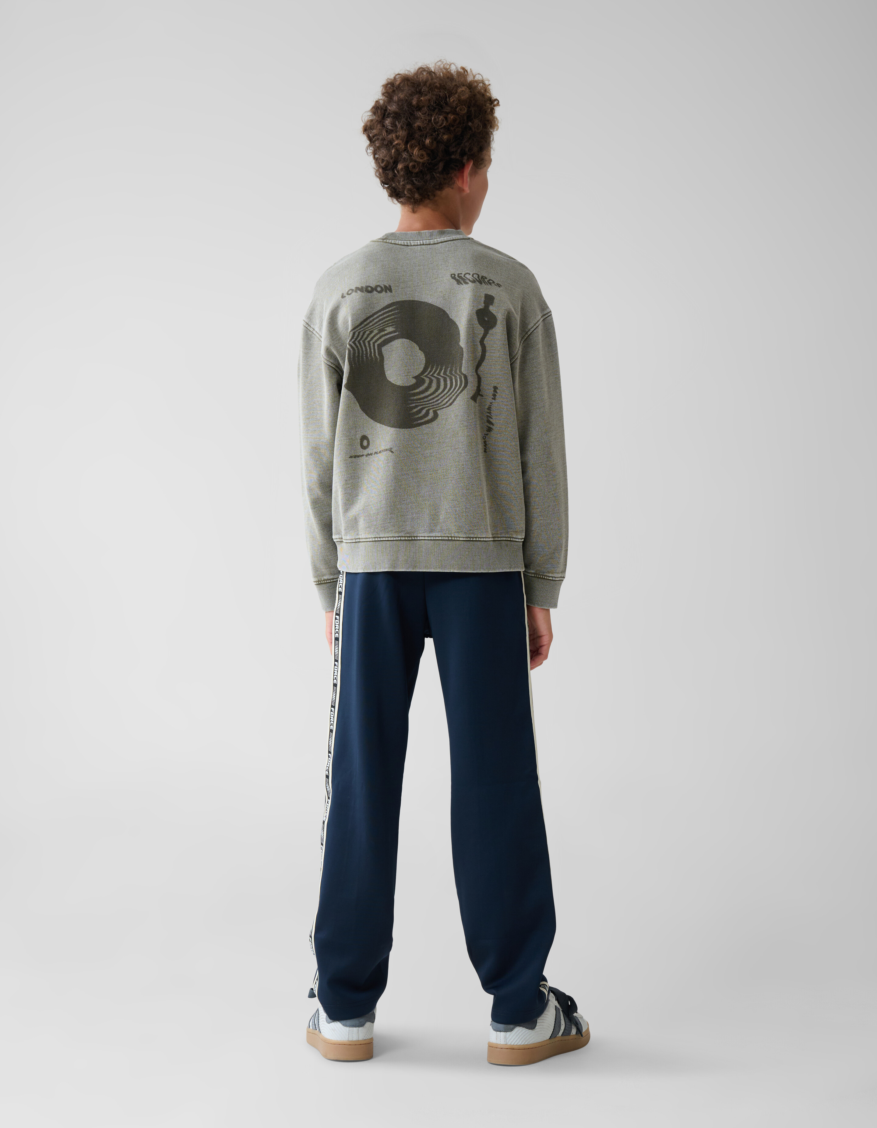 Textdruck Pullover Dunkelgrau SHOEBY BOYS