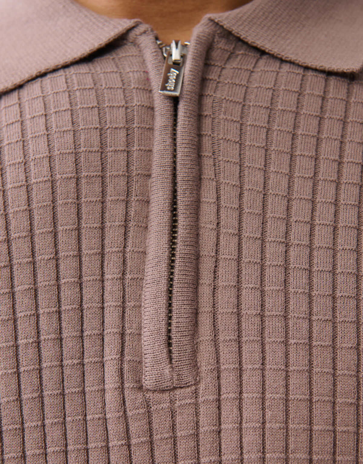 Half Zip Polo Hellbraun SHOEBY MEN