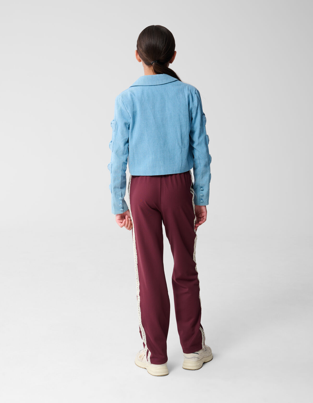 Gekürzter Blazer mit Schleife Blau SHOEBY GIRLS