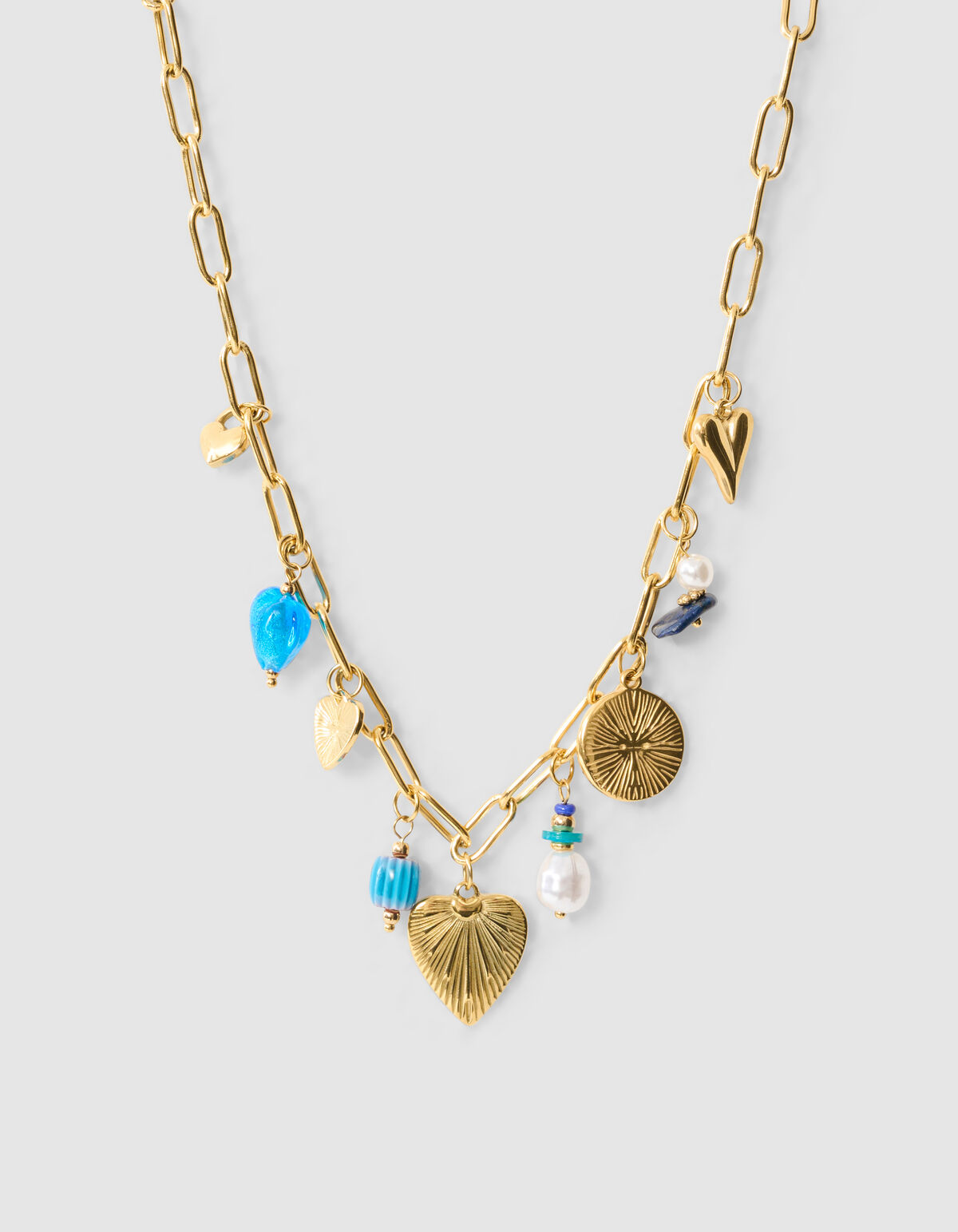 Charm-Kette Halskette Gold/Blau SHOEBY ACCESSOIRES