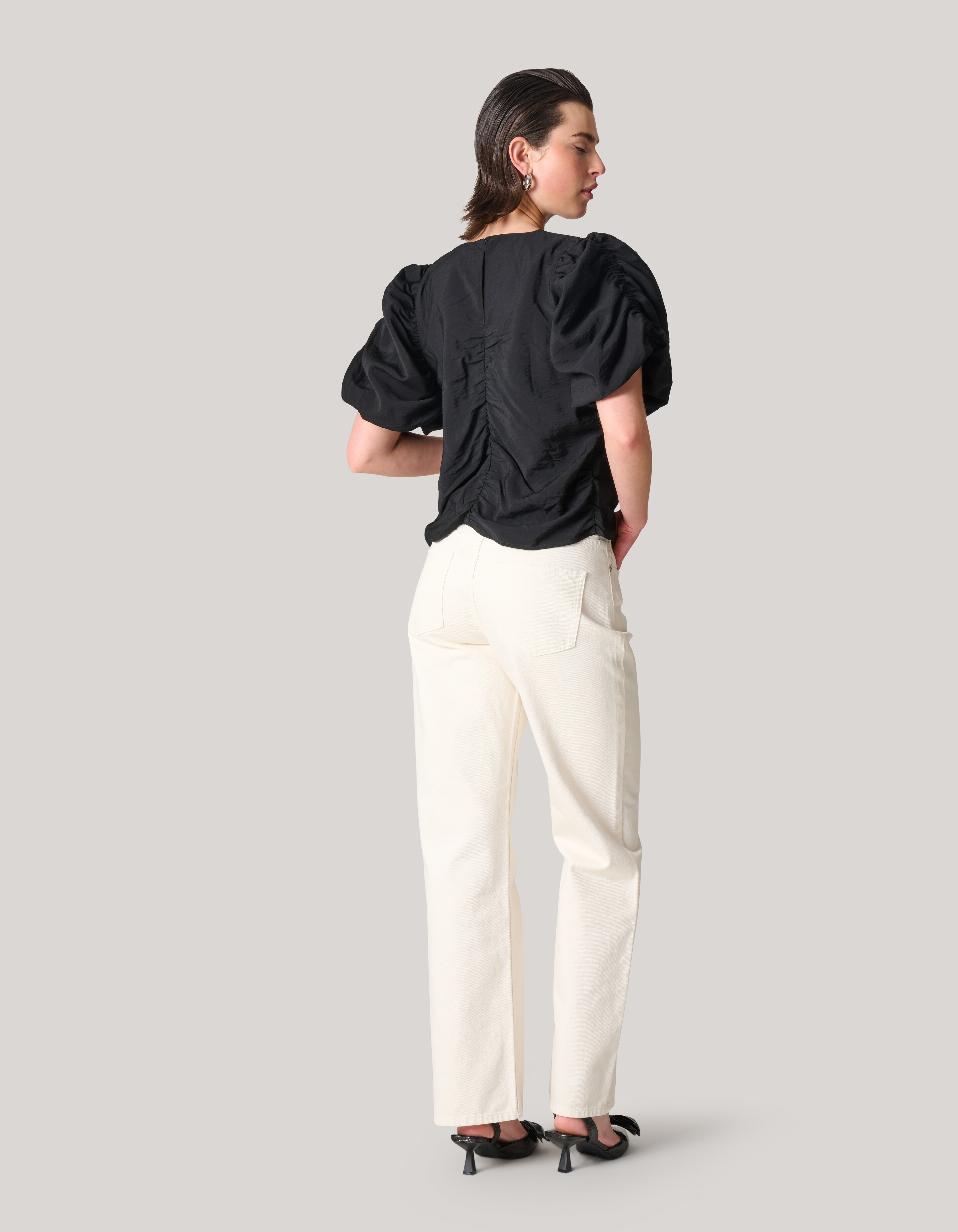 Puffärmeln Top Schwarz SHOEBY WOMEN