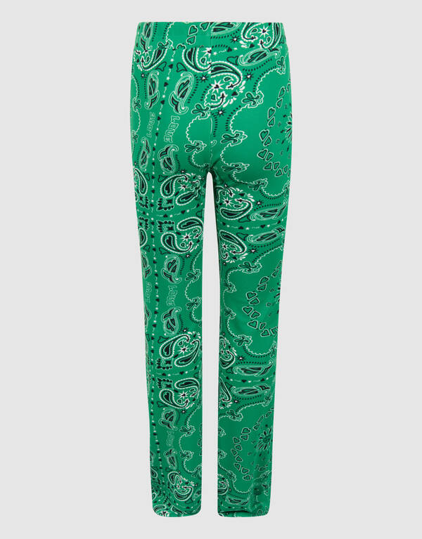 Bedruckte ausgestellte Rippen-Leggings Grün SHOEBY GIRLS