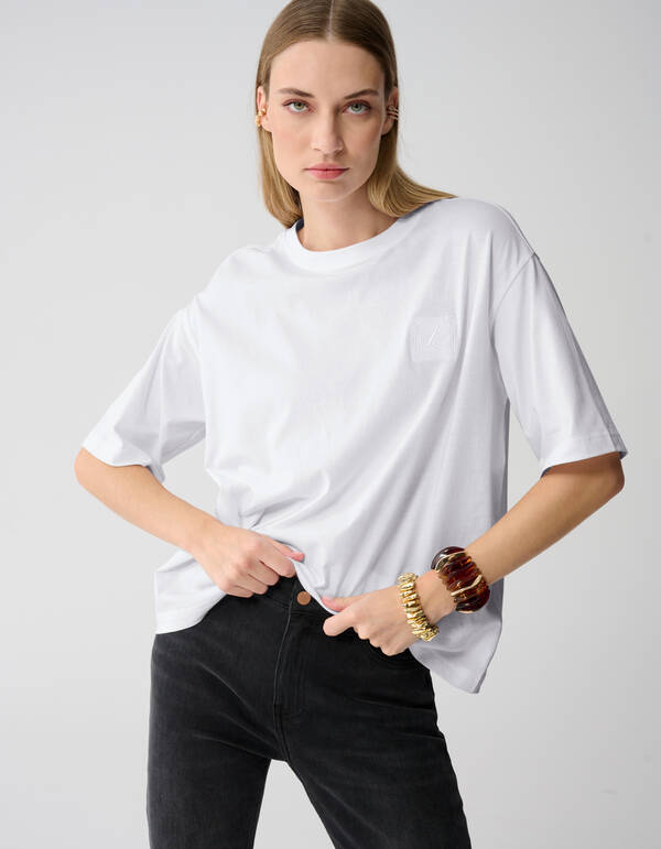 Oversized Basic T-Shirt Weiß Von Lonneke SHOEBY WOMEN
