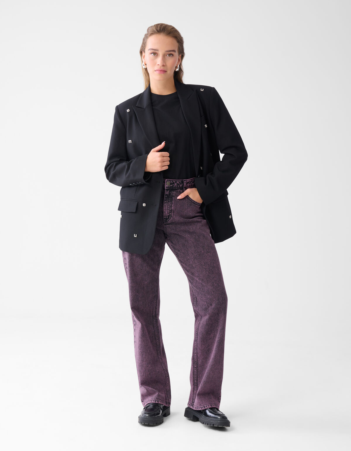 Gewaschene Straight Fit Jeans Lila SHOEBY WOMEN