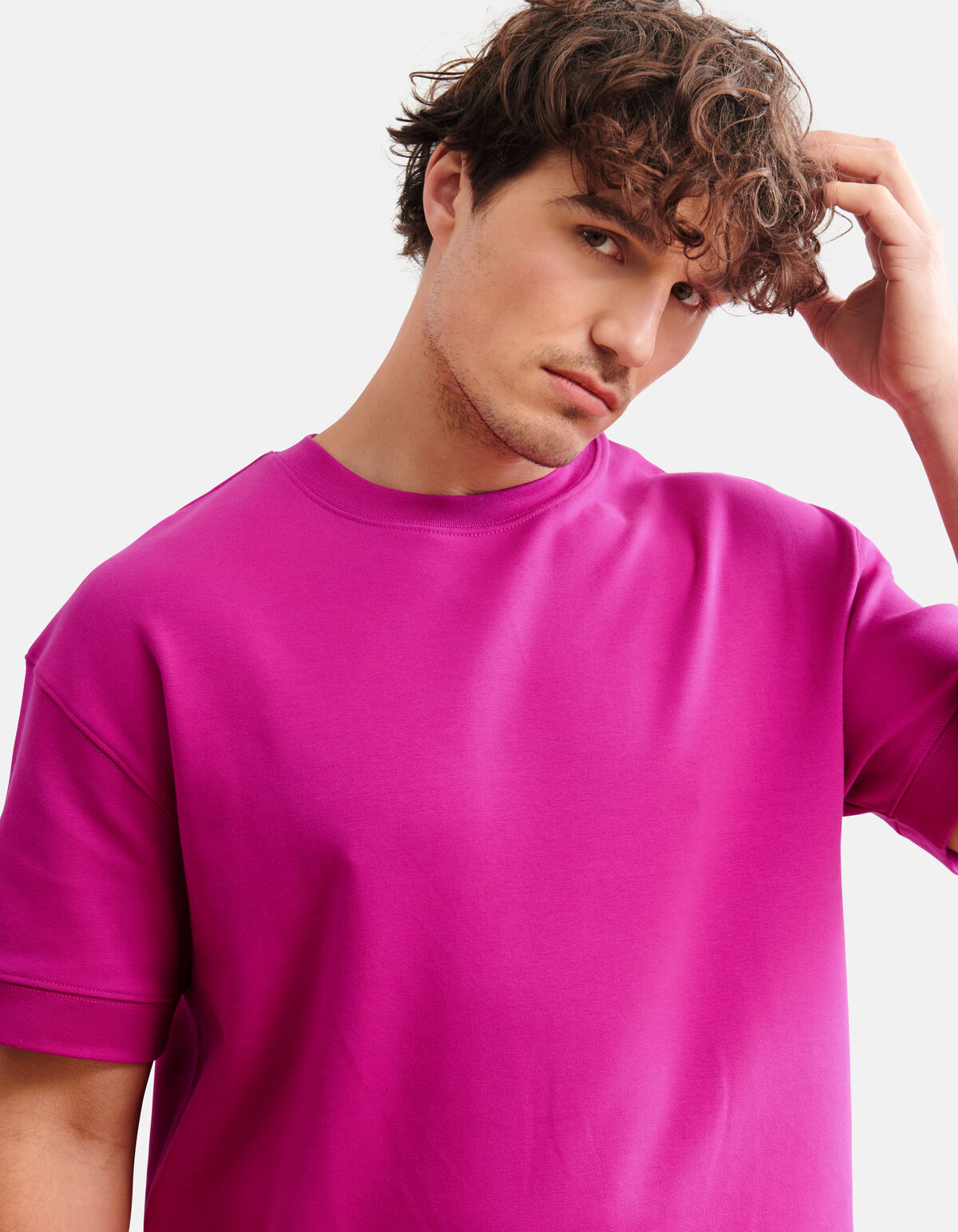 Relaxed Fit T-shirt Dunkelrosa SHOEBY MEN