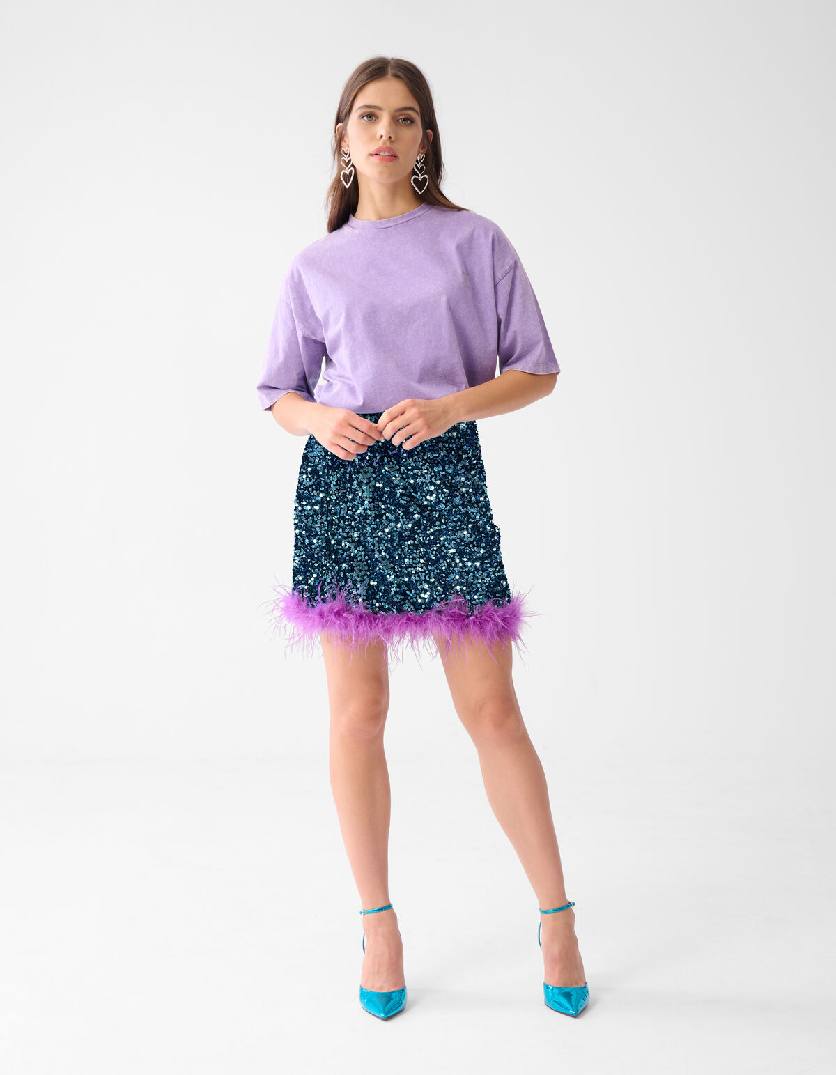 Pailletten Minirock Blau SHOEBY WOMEN