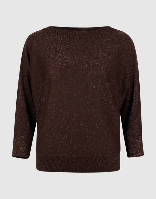 Glitter Fledermaus Pullover Dunkelbraun SHOEBY WOMEN
