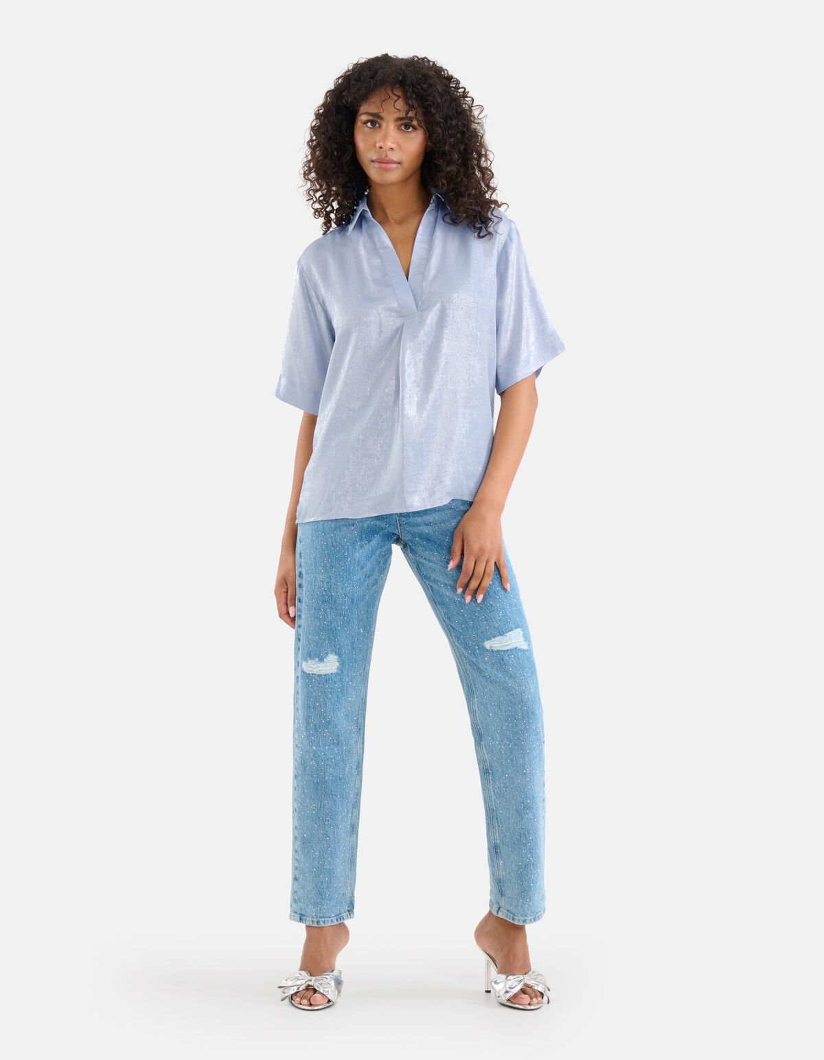 Metallic Top Hellblau By Fred SHOEBY WOMEN