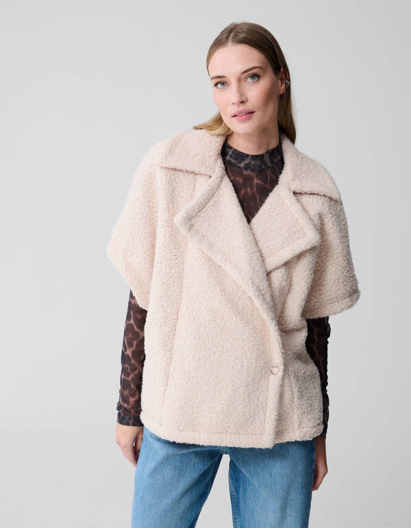 Übergroße Teddy-Weste Gebrochen Weiß SHOEBY WOMEN