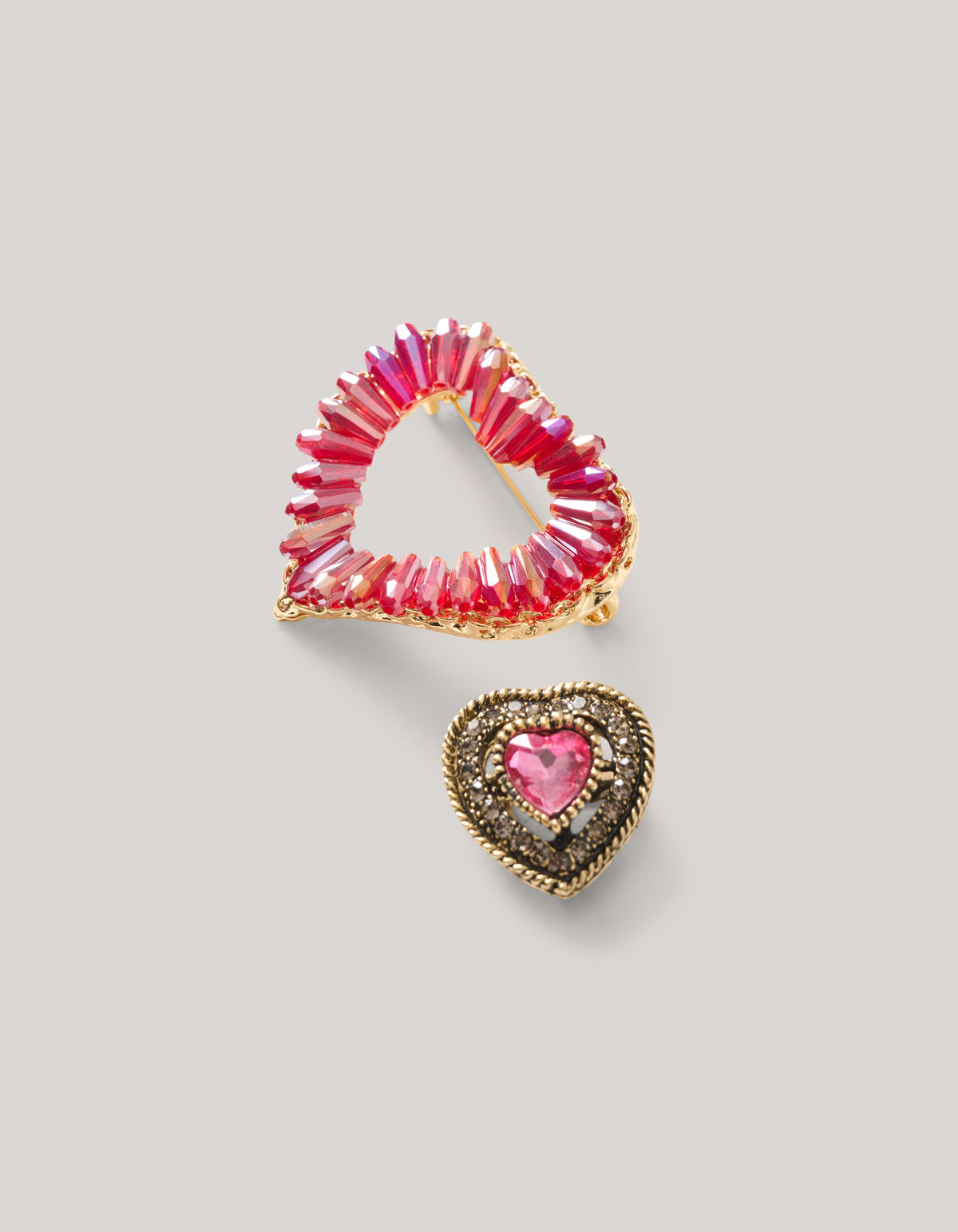 Heart Broche Set Roze/Goud SHOEBY ACCESSOIRES