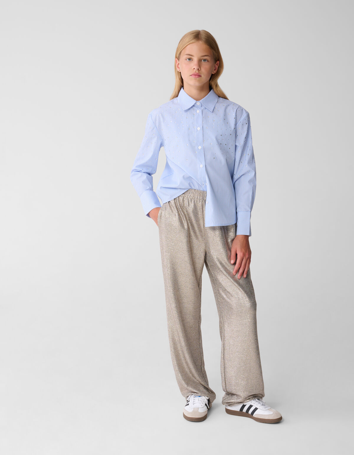 Metallische Hose mit weitem Bein Silber SHOEBY GIRLS