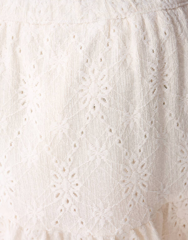 Stickerei R&uuml;schen Skort Wei&szlig; SHOEBY GIRLS