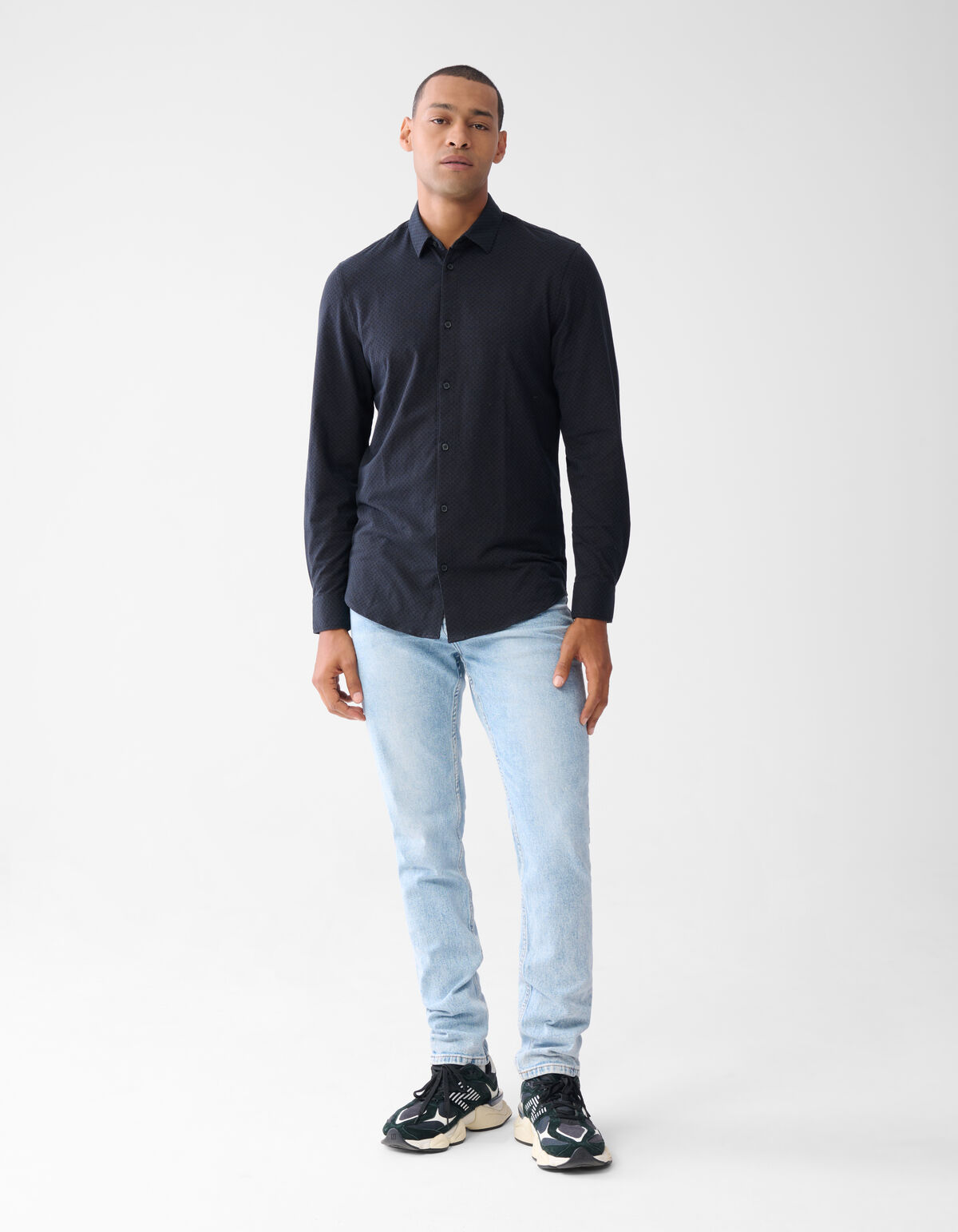 Bedrucktes Hemd Dunkelblau SHOEBY MEN