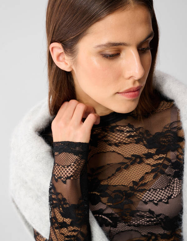 Schwarzes Spitzentop SHOEBY WOMEN