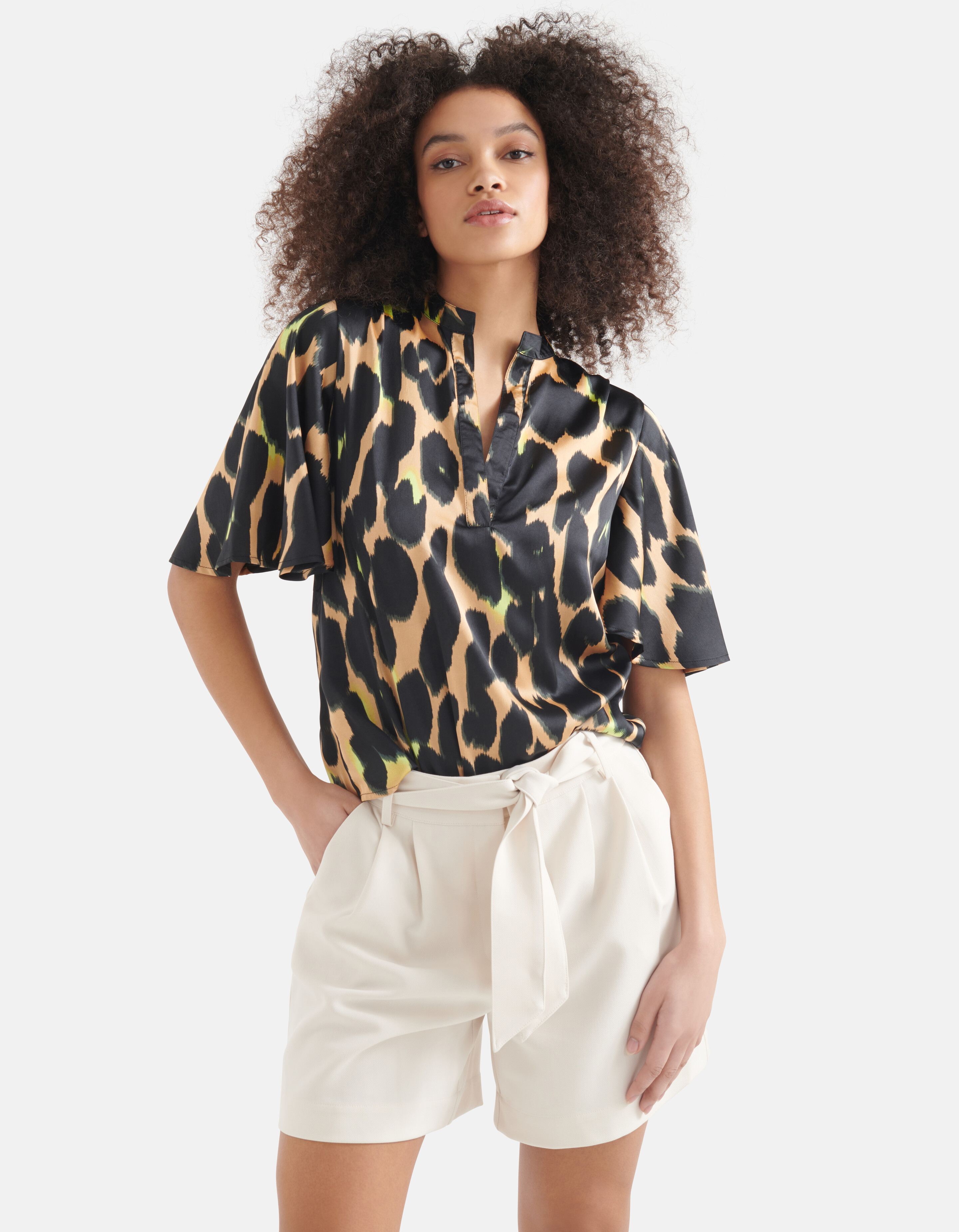 Top mit Leopardenmuster Braun SHOEBY WOMEN