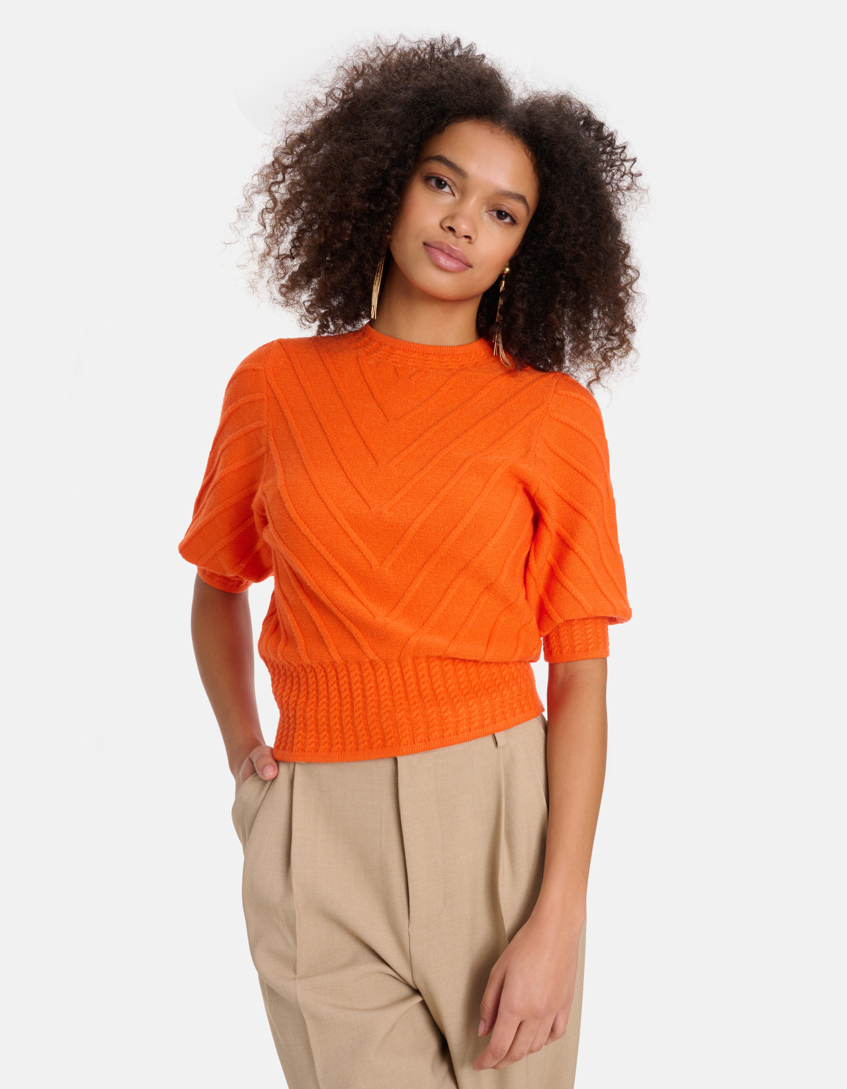 Diagonaler Pullover Orange SHOEBY WOMEN
