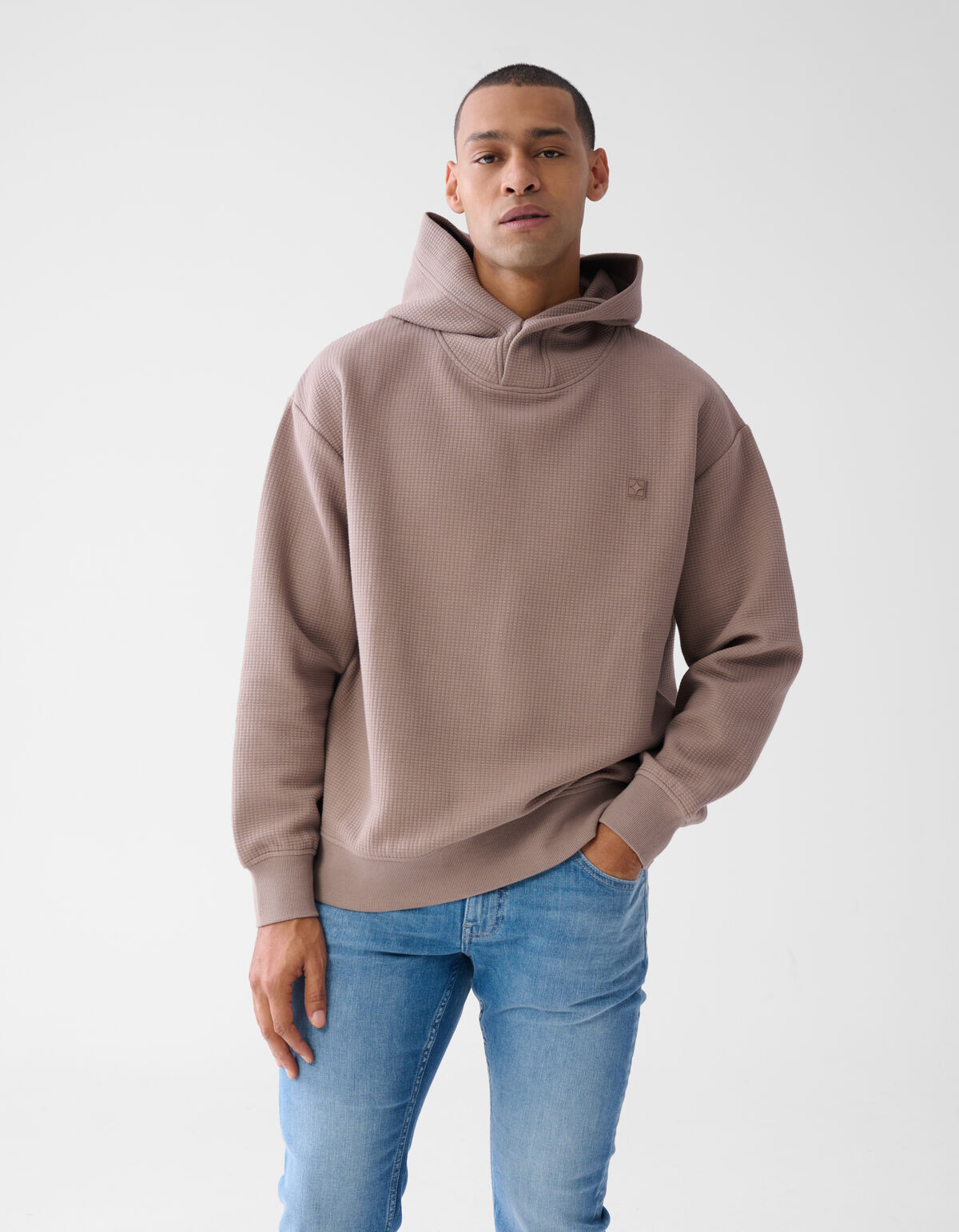 Jacquard Hoodie Hellbraun SHOEBY MEN