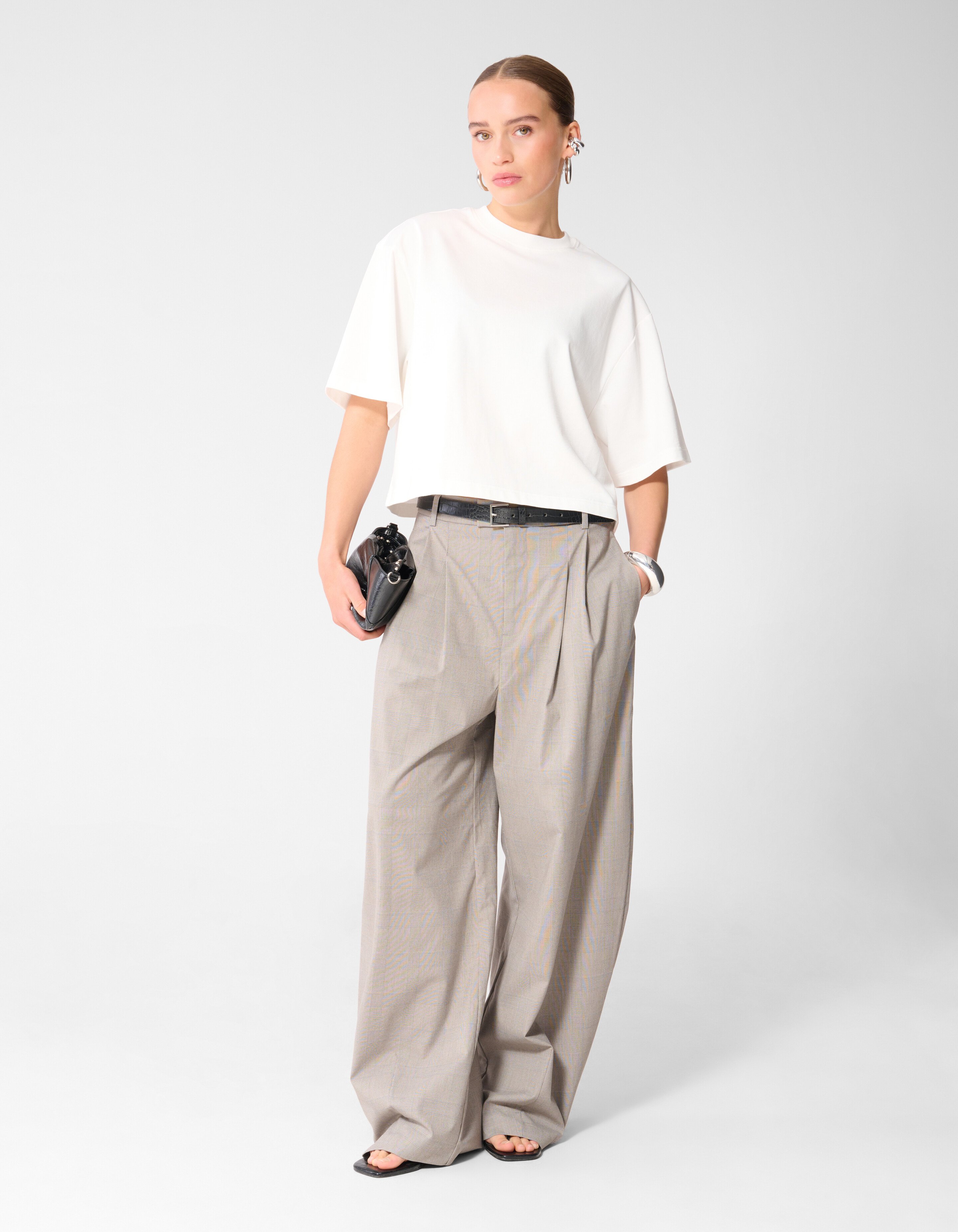 Big Shoulder T-Shirt Wei&szlig; SHOEBY WOMEN