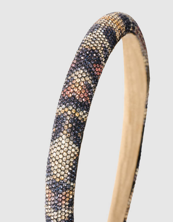 Strass Leopard Haarband Braun SHOEBY ACCESSOIRES