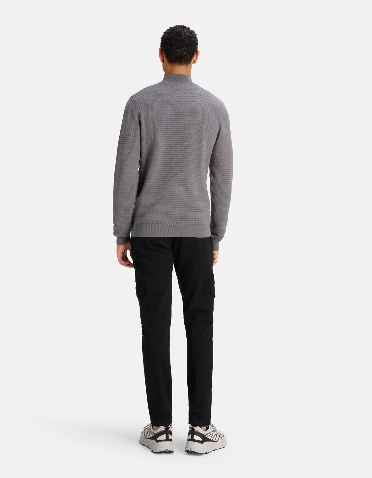 Rollkragenpullover mit Blockmuster Grau SHOEBY MEN