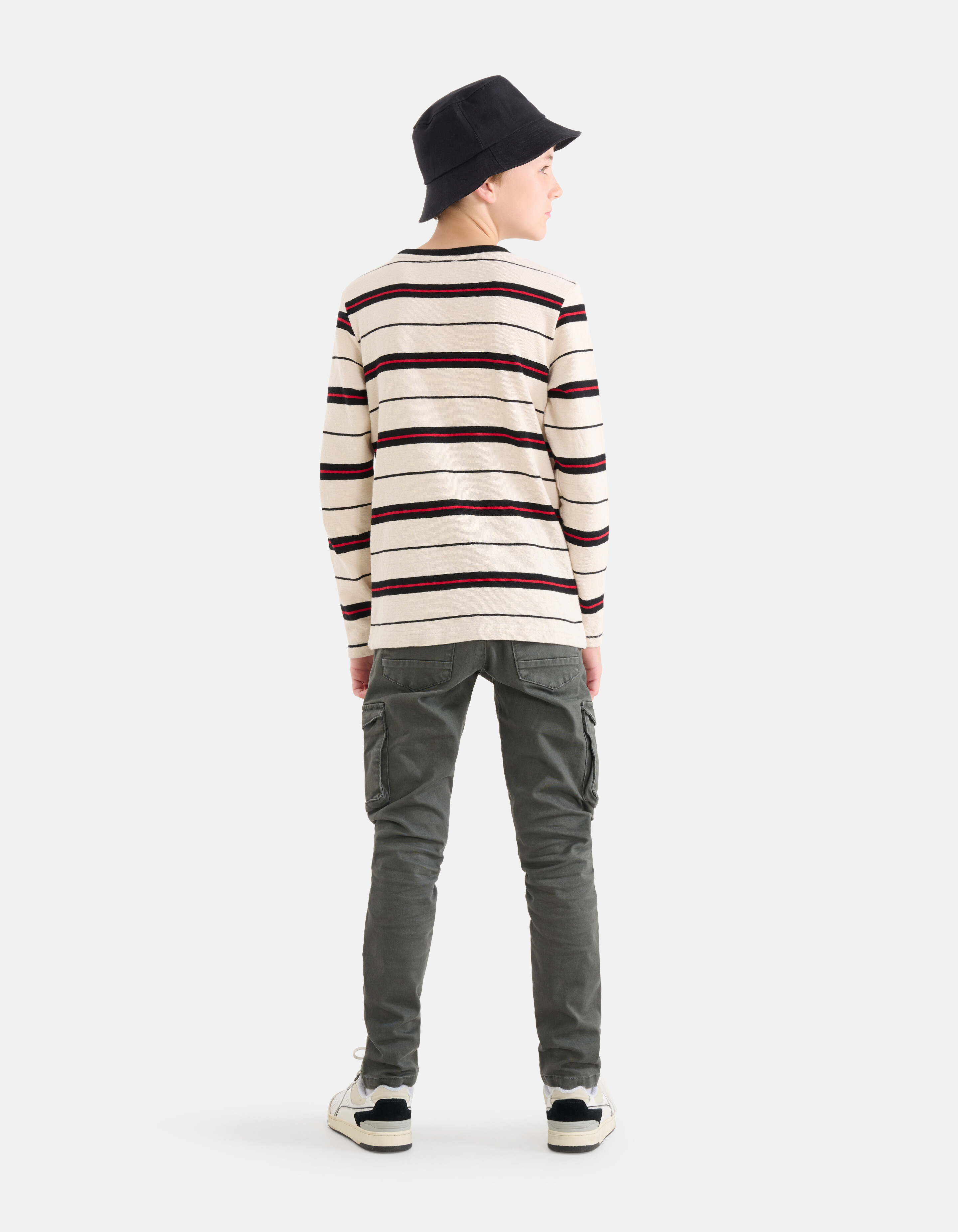 Gestreept T-shirt Gebroken Wit SHOEBY BOYS