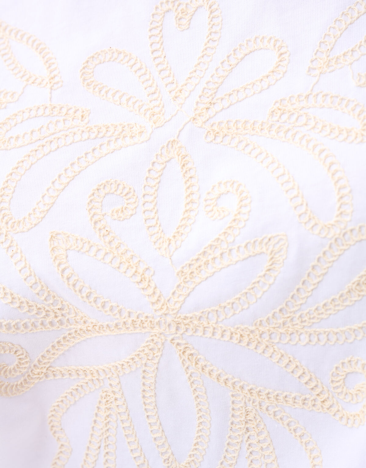 Cord Embroidery T-Shirt White By Mieke SHOEBY WOMEN