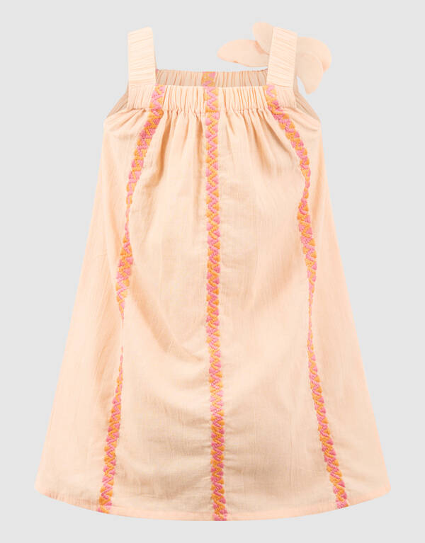 Blumenstickerei Mini Kleid Hellorange SHOEBY GIRLS