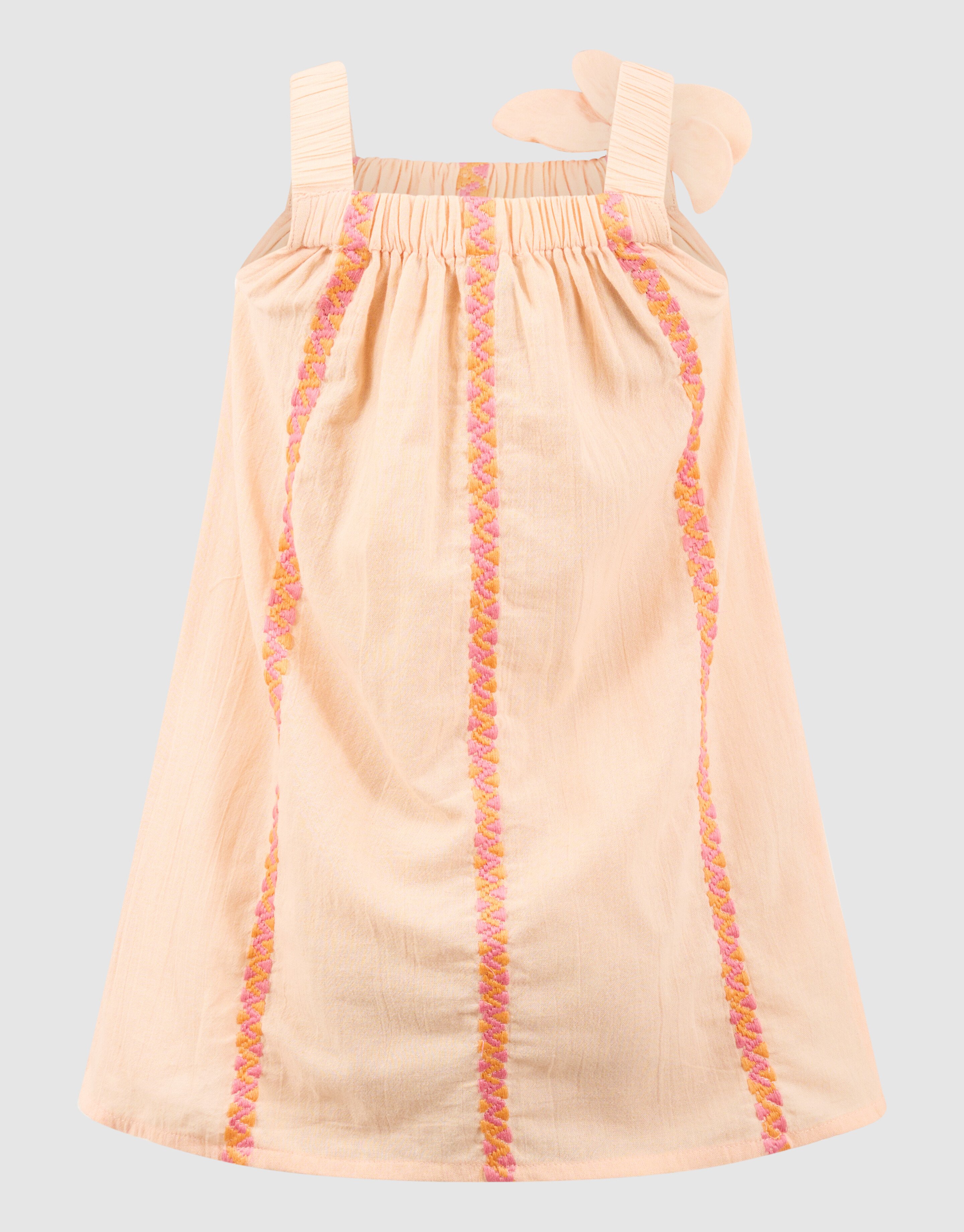 Blumenstickerei Mini Kleid Hellorange SHOEBY GIRLS
