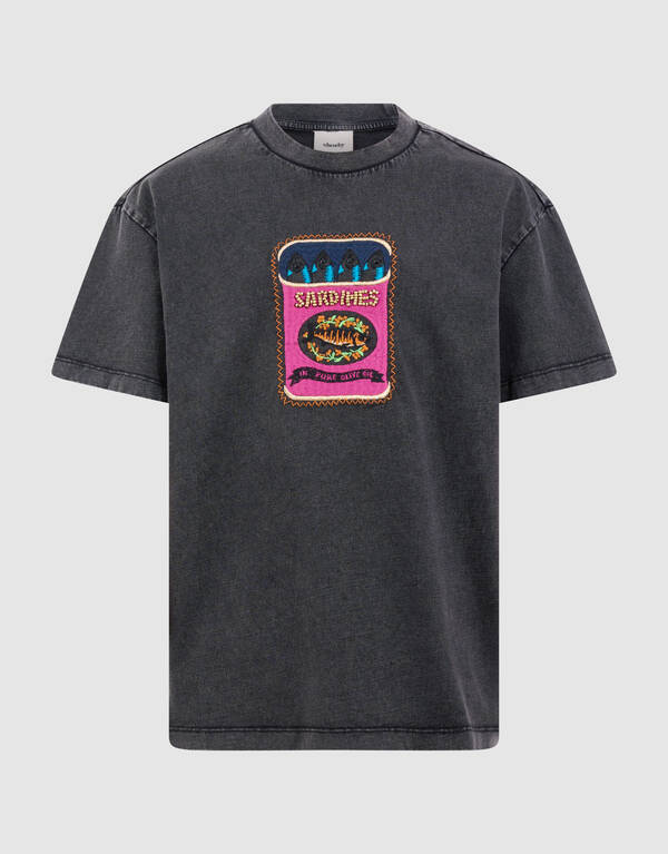 Fischstickerei T-Shirt Dunkelgrau SHOEBY GIRLS