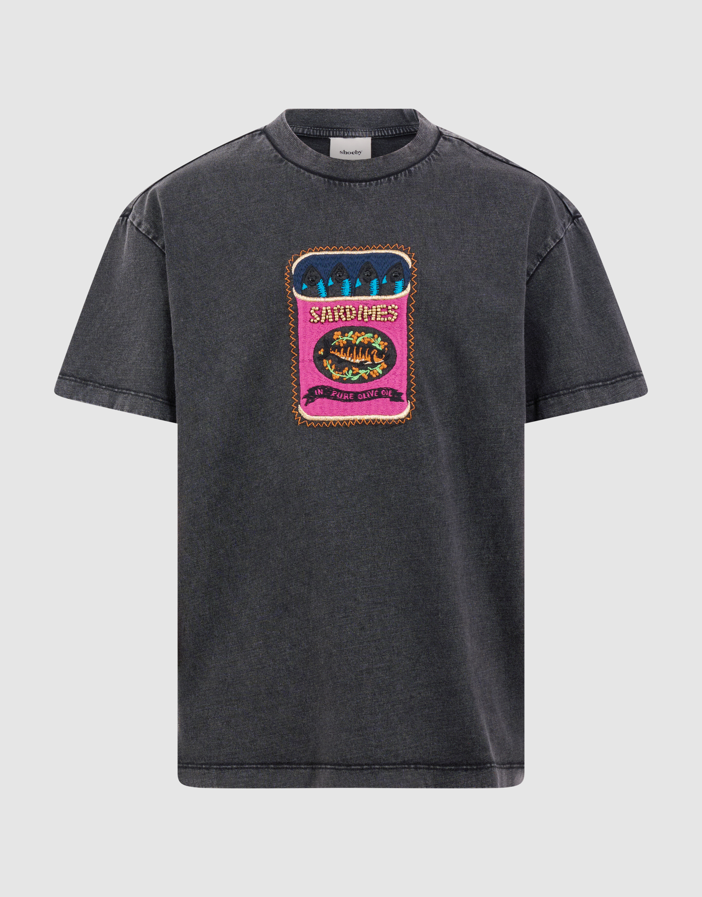 Fischstickerei T-Shirt Dunkelgrau SHOEBY GIRLS