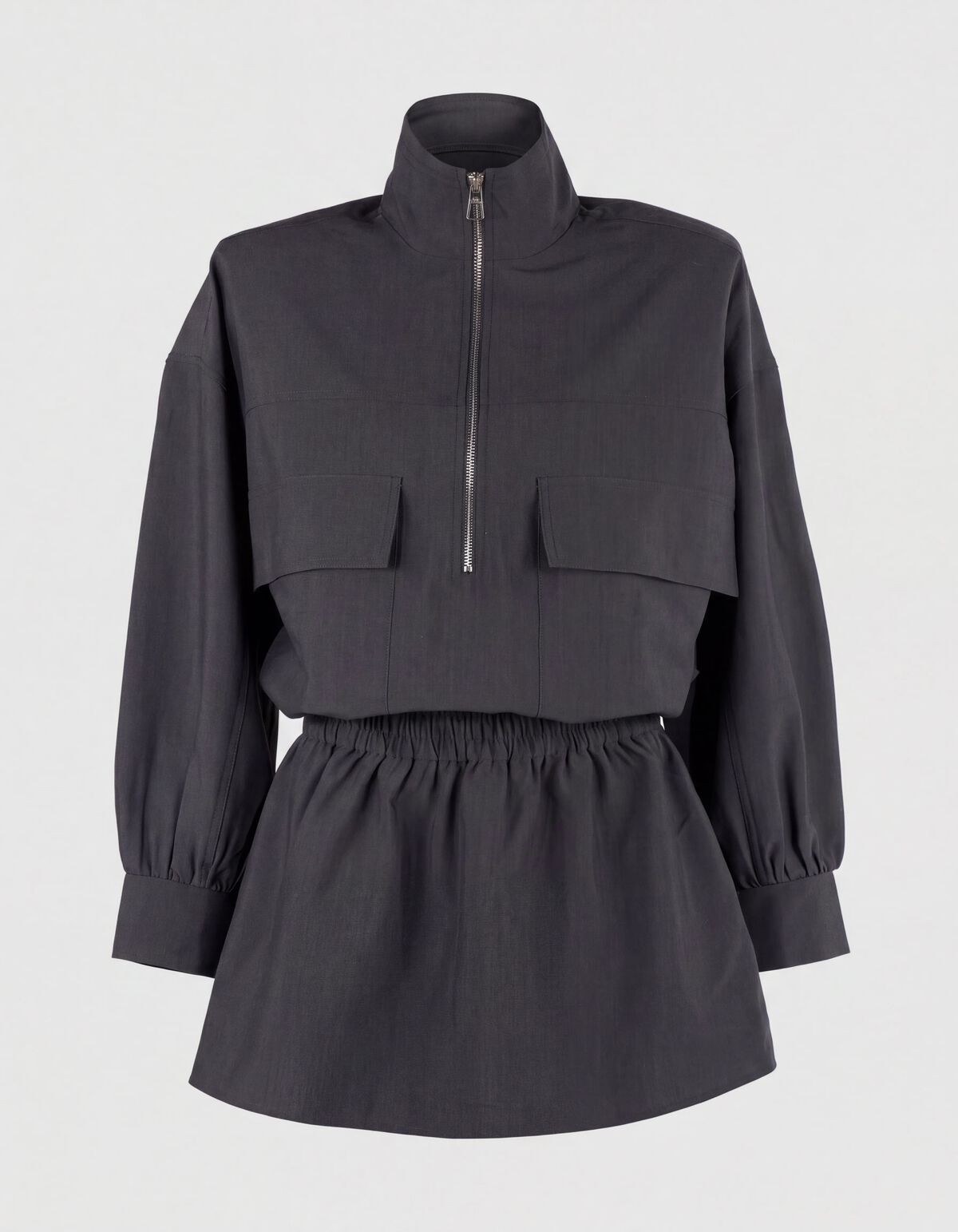 Peplum Kleid Dunkelgrau SHOEBY WOMEN